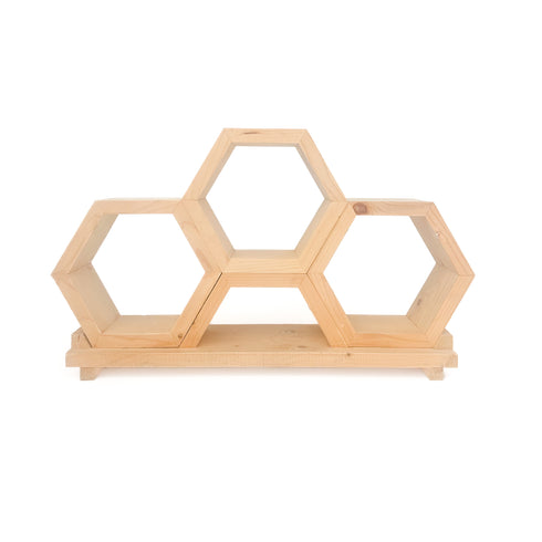 1063 PRESENTOIR EN BOIS MASSIF 3 AVEOLES.