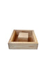 1050 Wooden storage box with dimensions 280x280x75 mm.