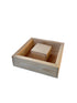 1050 Wooden storage box with dimensions 280x280x75 mm.