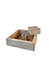 1050 Wooden storage box with dimensions 280x280x75 mm.