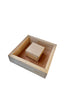1050 Wooden storage box with dimensions 280x280x75 mm.